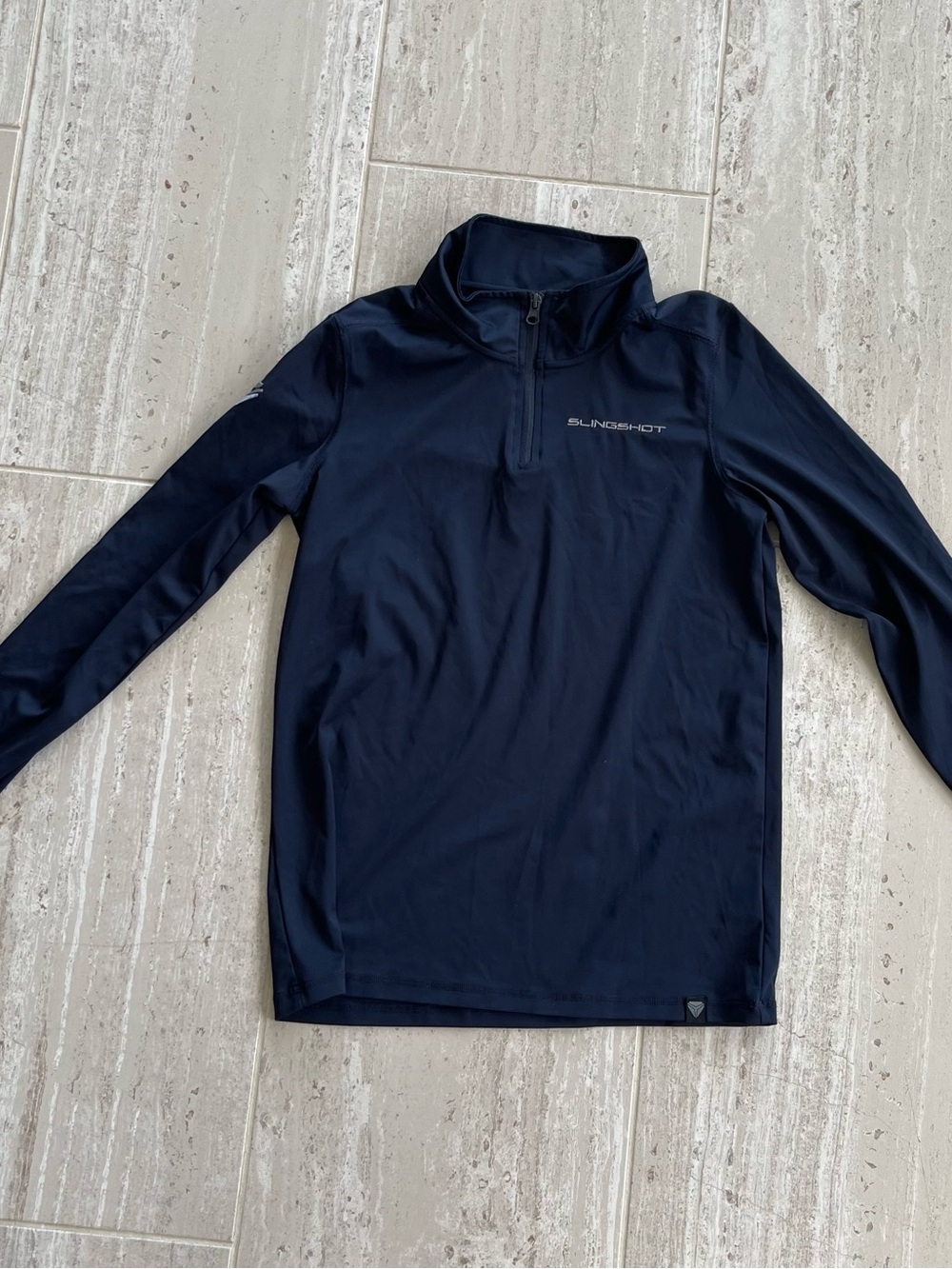 Slingshot 1/4 Zip Pullover Jacket Womens S/Mens XS Navy Blue Athletic Long Slv